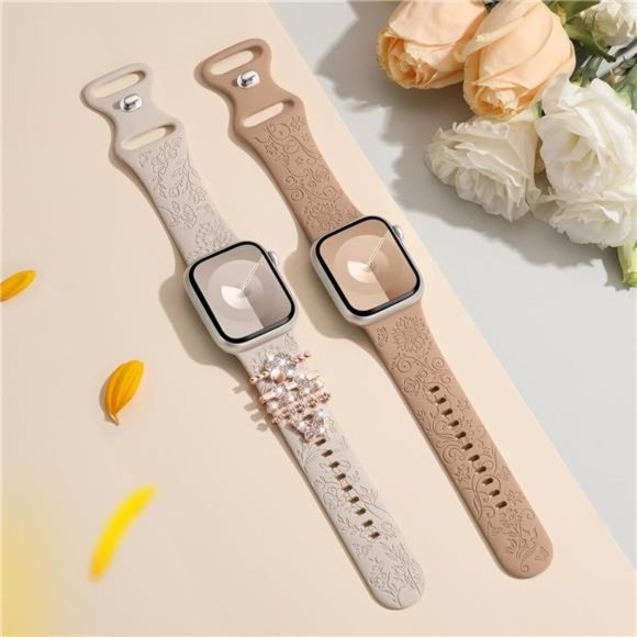 NEW 2 Pack Apple Watch Bands with Charms - Picture 3 of 4